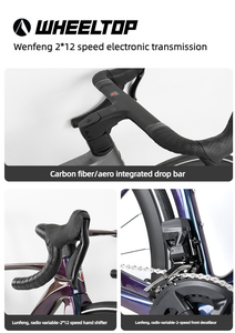 Bicicleta de Carretera de Fibra de Carbono ET con Cambio Inalámbrico de 24 Velocidades, Frenos de Disco, Modelo CYCLONE-3rd, Cuadro de Fibra de Carbono ET Ligero y Duradero - Product Image 4
