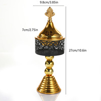 Nouveau brûleur d'encens en fer forgé électroplaqué, style arabe, pièce décorative de style moyen-oriental pour fêtes, vente en gros