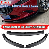Spoiler Depan Baru, Lip Splitter Bumper Depan Plastik 3 PCS untuk Mazda 6
