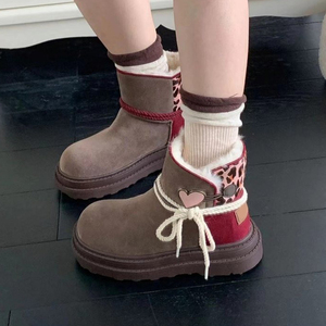 Stivali invernali all'ingrosso con punta larga per donna stivali stile moda personalizzati con Logo di cotone scarpe calde da donna stivali da neve - Product Image 6