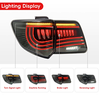 Luces Traseras LED para Auto, Carcasa Ahumada, Luces de Freno Secuenciales DRL, Luz de Reversa, Piezas de Mejora Compatibles con Toyota Fortuner, Ensamblaje de Lámparas