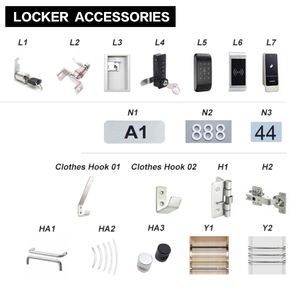 חם מכירה hpl 6 דלתות מנופפות הלבשה עליונה נעילה אלקטרונית חכם מנעול דלת לחדר כושר אריזה שטוחה - Product Image 4