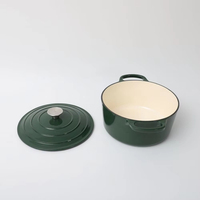 Poêle à soupe en fonte pour four hollandais Poêle à gaz Casserole ronde pré-assaisonnée