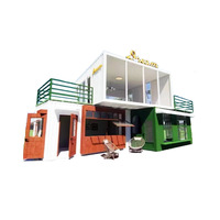 Magasin modulaire à double étage en acier préfabriqué, café-restaurant à montage rapide pour utilisation en centre commercial, résistant au feu, design moderne