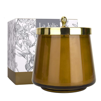 Emballage de luxe personnalisé bougeoir de mariage pot de bougie cire de soja verre parfumé avec couvercle en métal boîte-cadeau décoration naturelle de la maison