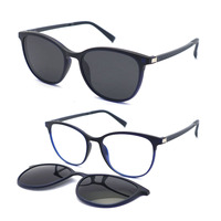 Lunettes de soleil rétro ultem à clipser Lunettes magnétiques vintage personnalisées Ultem Frame Lunettes de soleil à clipser polarisées avec aimant