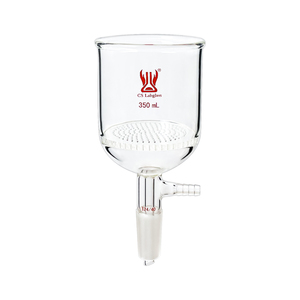 Perlengkapan Laboratorium Kaca CS Labglass 350ml, Kaca Borosilikat Dinding Tebal, Corong Filter <span class=keywords><strong>Buchner</strong></span> Kaca Sinter dengan Sambungan Selang - Product Image 1