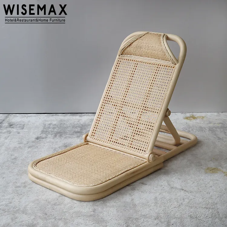 WISEMAX Offre Spéciale mobilier d'extérieur chaise de plage bois rotin chaise de soleil chaise longue d'extérieur pour jardin et piscine