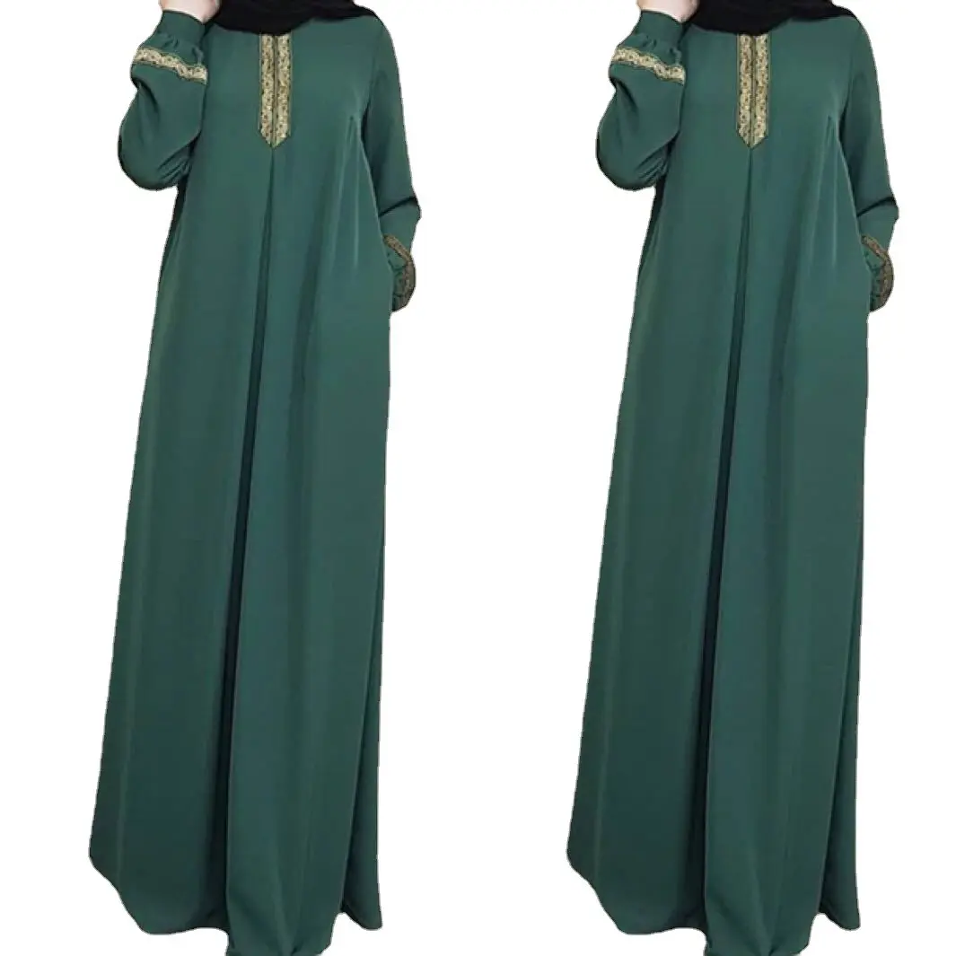 मुस्लिम महिलाओं की लंबी पोशाक अबाया डीलक्स कस्टम लंबी आस्तीन की पोशाक