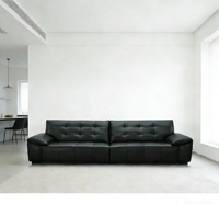 Canapé carré inclinable en cuir véritable de style italien, luxe léger et postmoderne, look élégant pour villa, appartement, espace lounge haut de gamme