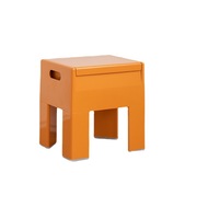 Tabouret de rangement en plastique ModHomi, pouf carré moderne avec couvercle compartimenté