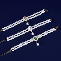 Nouveauté : Collier de luxe pour chat et chien, accessoires pour animaux de compagnie, tendance, multi-tailles, double couche, pendentif en perles et pierres précieuses