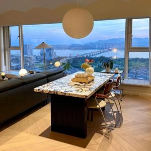 โต๊ะรับประทานอาหารหินอ่อนสไตล์ฝรั่งเศสทรงสี่เหลี่ยมโครงสร้างแข็งแรงสำหรับห้องนั่งเล่นดีไซน์ทันสมัยเรียบง่าย - Product Image 2