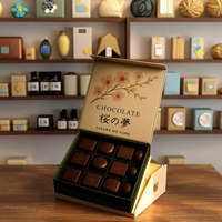 Boîte Cadeau Personnalisée de Luxe pour Chocolats, Sans Sucre, avec Poignée, en Carton Kraft Ondulé Écologique, Fermeture Magnétique, Personnalisable