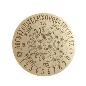 6IN fait à la main bois pendule planche bois brûlé grille spirituelle guérison pyrogravure Lotus Mandala autel mur accrocher en bois Divination - Product Image 1