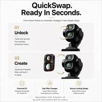 Kit di 4 Filtri Ibridi ND/PL per Osmo Pocket 4P & Xtra Muse2 Pro, Lente Grandangolare