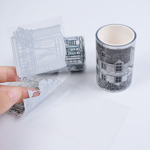 Ruban décoratif personnalisé en PET noir, ruban adhésif transparent pour l'architecture, ruban washi personnalisé de grande taille, fabricant - Product Image 3
