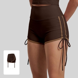 Drawstring Elastic Waist High-Waisted <b>Tight</b> Sports <b>Shorts</b> for Women Running Training Fitness Yoga Pants - Product Image 2