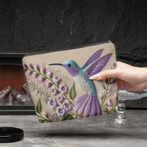 2026 Custom Printed Embroidered Vintage Canvas Zipper Cosmetic Bag Waterproof Travel <b>Make</b> <b>up</b> Organizer <b>Pouch</b> Bag for Women - Product Image 4
