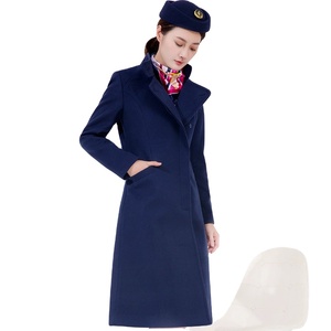 Cappotto da donna per assistenti <span class=keywords><strong>di</strong></span> <span class=keywords><strong>volo</strong></span> personalizzato giacca <span class=keywords><strong>di</strong></span> lana per uniformi invernali lunghe e aderenti al ginocchio - Product Image 2