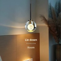 Lampe suspendue LED industrielle à grand cristal, hauteur réglable, finition noir/argent, CRI 90 élevé, éclairage moderne simple et luxueux