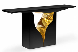 High End Entrance Table Stainless Steel Gold Leg Italian Design Console Table Luxury Hotel Lobby <strong>Hall</strong> <strong>Black</strong> Console