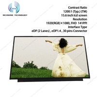 Layar Laptop AUO Original Baru Grade A 15.6" Slim EDP 30 Pin FHD B156HAN09.0 untuk Layar LCD Hitam TFT 16:9 Touchscreen