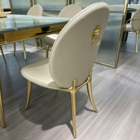 Table à manger moderne de luxe avec plateau en marbre et pieds en métal pour la maison, les restaurants, les mariages, les hôtels, personnalisable