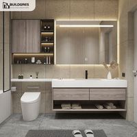 Buildgres-Armoire de salle de bain fonctionnelle à porte unique, pour vanité de salle de bain utilitaire