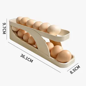 Katlanabilir 2 katlı otomatik haddeleme tavuk yumurta haddeleme ajanda tutucu buzdolabı dağıtıcı konteyner saklama kutusu buzdolabı için