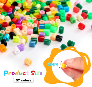 Cuentas Fusibles Ecológicas de 5mm, 57 Colores Surtidos, Cuentas de Plástico para Planchar a Granel, para Regalos de Navidad, Arte Pixelado DIY, Directo de Fábrica - Product Image 1