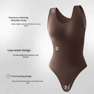 บอดี้สูทสตรีแบบชิ้นเดียวเปิดไหล่กว้างเปิดไหล่กว้างแบบไร้รอยต่อแบบชาวยุโรปอเมริกัน - Product Image 2