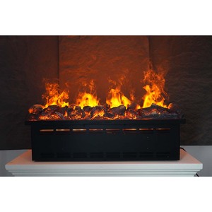 Chimenea Eléctrica Decorativa de Vapor de Agua <span class=keywords><strong>con</strong></span> Llama LED 3D Ajustable y Personalizable de 100cm, <span class=keywords><strong>con</strong></span> Leños Decorativos - Product Image 2