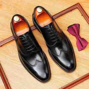 Men's Fashionable New Style Casual Dress Shoes Slip on Leather <b>Pointed</b> <b>Toe</b> Walking Shoes Waterproof for Autumn Season - Product Image 3