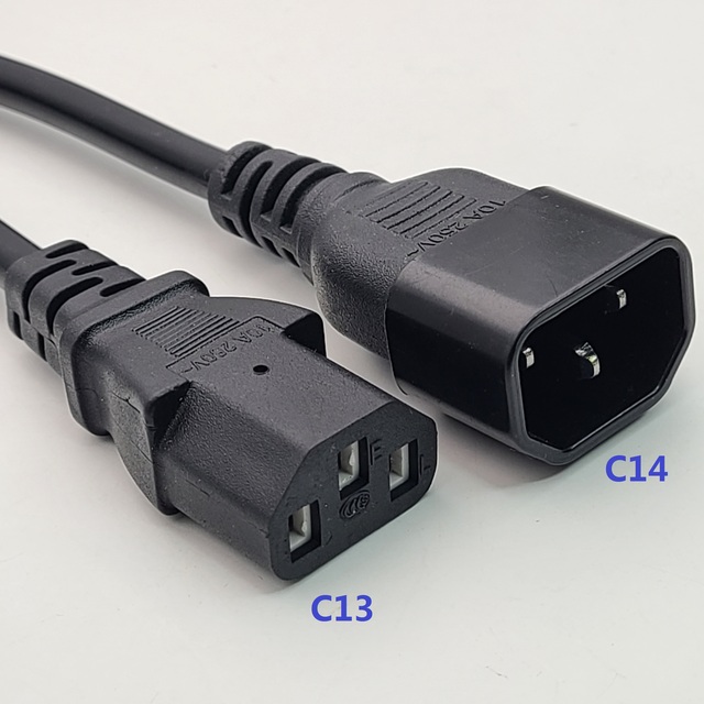 Guangzhou Top Quality 1meter,10ft 18AWG Full Copper C13 to C14 Power Extension Cords Power Cord Cable