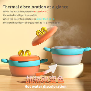 Portable Food <b>Container</b> Kids Silicone BPA-Free Silicone <b>Snack</b> Suction Bowl - Product Image 3