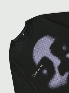 Camiseta personalizada de ropa de calle con estampado y diseño bordado transpirable cómodo algodón Overzide Drop Shoulder camisetas - Product Image 5