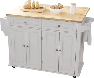 Rolling Kitchen Island With <strong>Drop</strong> <strong>Leaf</strong> Movable Kitchen Carts on Wheels Island With Storage Cabinet Island <strong>Table</strong> for Kitchen - Product Image 1