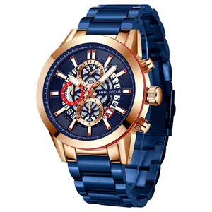 MINI FOKUS MF0285G Männer Neue Chronograph Sport Uhr Männer Schwarz Edelstahl Armband Quarz Uhren 2020 Luxus Casual Männlichen Uhr
