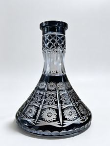 Base de vidrio negro tallado para cachimba, garrafa decorativa para pipa de agua, botella para exhibición en lounge o bar - Product Image 3