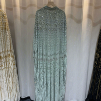 Robe Abaya de Luxe Élégante Brodéée, Robe de Soirée Musulmane Modeste pour Femmes Grandes Tailles pour Mariages et Aïd avec Accent Strass
