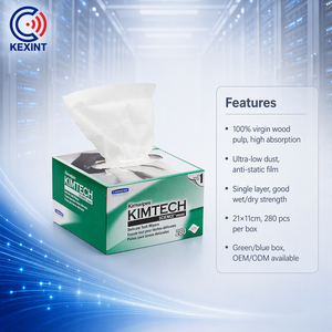 KEXINT fabrique des lingettes Kimwipes sans poussière pour FTTH, papier 100 % pâte <span class=keywords><strong>de</strong></span> bois, papier <span class=keywords><strong>de</strong></span> nettoyage <span class=keywords><strong>de</strong></span> bonne qualité, outils <span class=keywords><strong>de</strong></span> nettoyage pour fibres optiques - Product Image 1