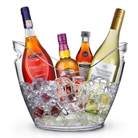 Seau à glace promotionnel personnalisé en PP/PS acrylique, forme bateau, 3,5 L, vierge, OEM/ODM, couleur/logo, CE