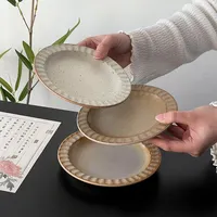 Assiettes en céramique rétro, 1 pièce, assiettes exquises pour le thé, les collations, les fruits, les desserts, les gâteaux, accessoires de cuisine, vaisselle en céramique