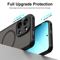 Pour POCO X8 Pro Max Étui mat magnétique avec charge sans fil, coque arrière antichoc, étui de téléphone magnétique givré M8 PRO