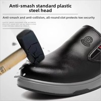 Chaussures de travail unisexes décontractées à embout d'acier, basses, en cuir véritable, antistatiques, bottes de sécurité pour usine, blanches, protection renforcée