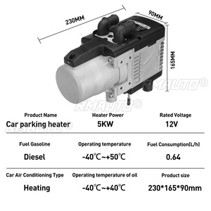 Chauffe-eau et chauffage à air 12V 5KW à essence avec télécommande par téléphone portable et écran LCD, universel pour voitures, camions et camping-cars - Product Image 3
