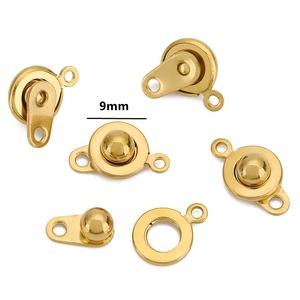 Cierre de presión redondo de acero inoxidable de 6 mm, 8 mm y 9 mm para la fabricación de pulseras, conector de joyería DIY, hebilla de extremo. - Product Image 2