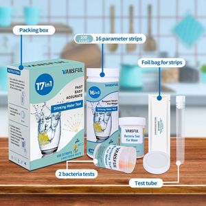 Tiras Reactivas para Análisis de Agua Vansful 17 en 1, 100 Tiras, para Agua Potable, Acuarios, Estanques, Aguas Termales, Uso Industrial - Product Image 2