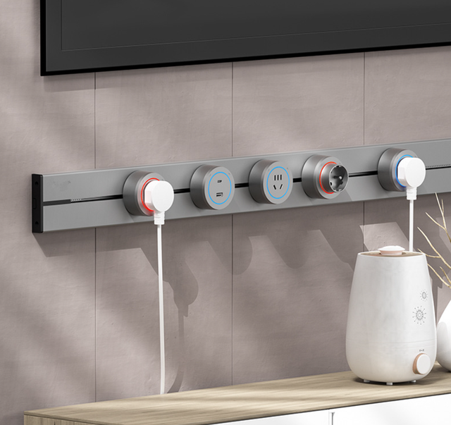 Electrical Track Socket for EU/UK/Universal  Wall Tabletop Socket Electric Track Plug Removable Power Socket Track Rail System